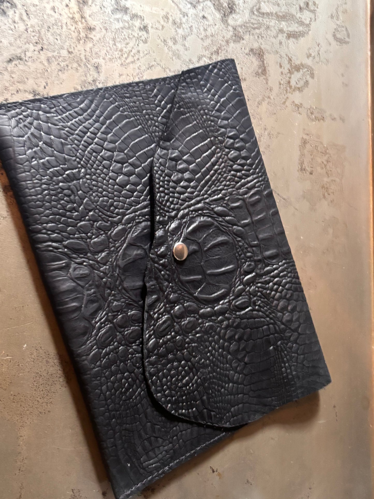 Crocodile Tote with Envelope Zippered Clutch