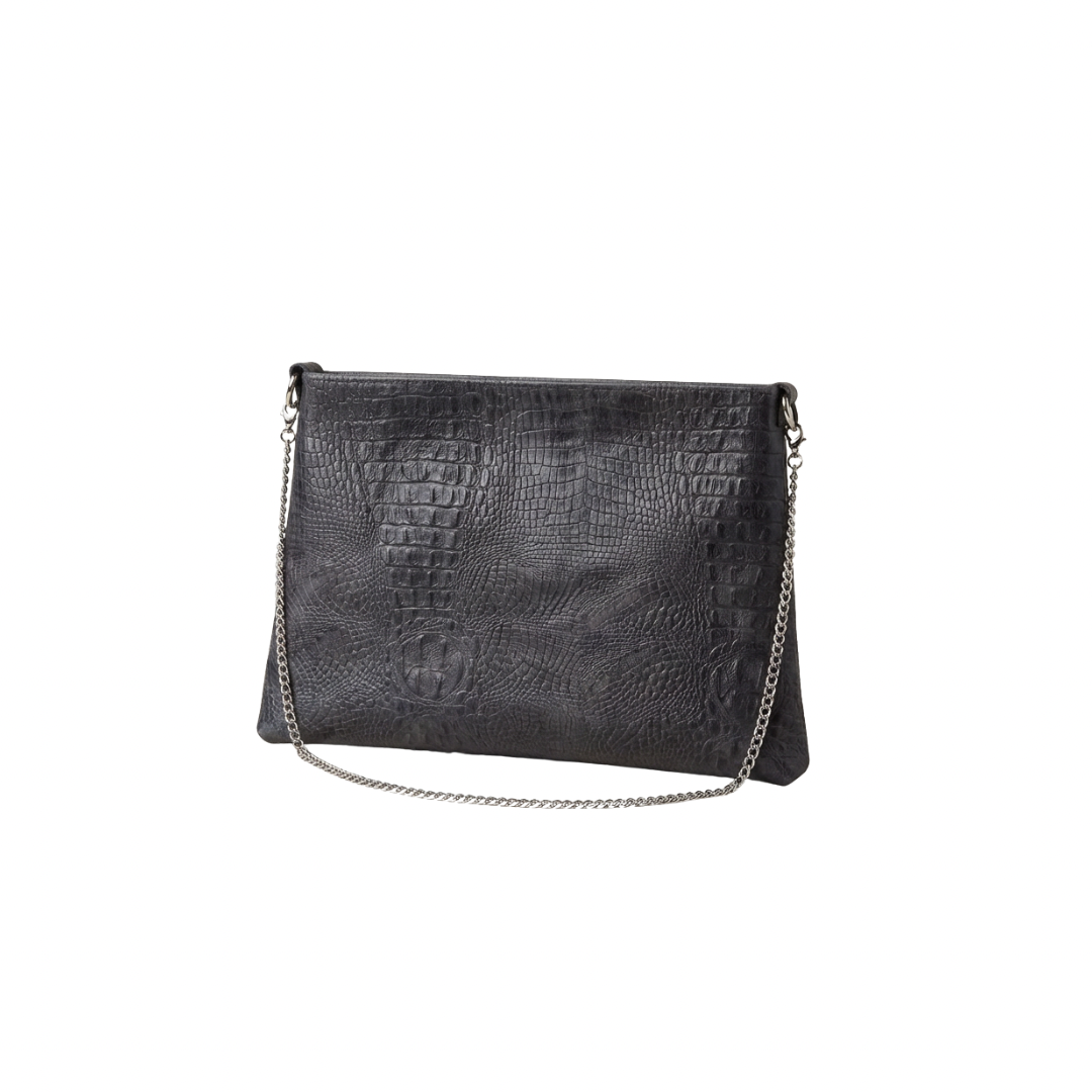 Crocodile Print Leather Bag