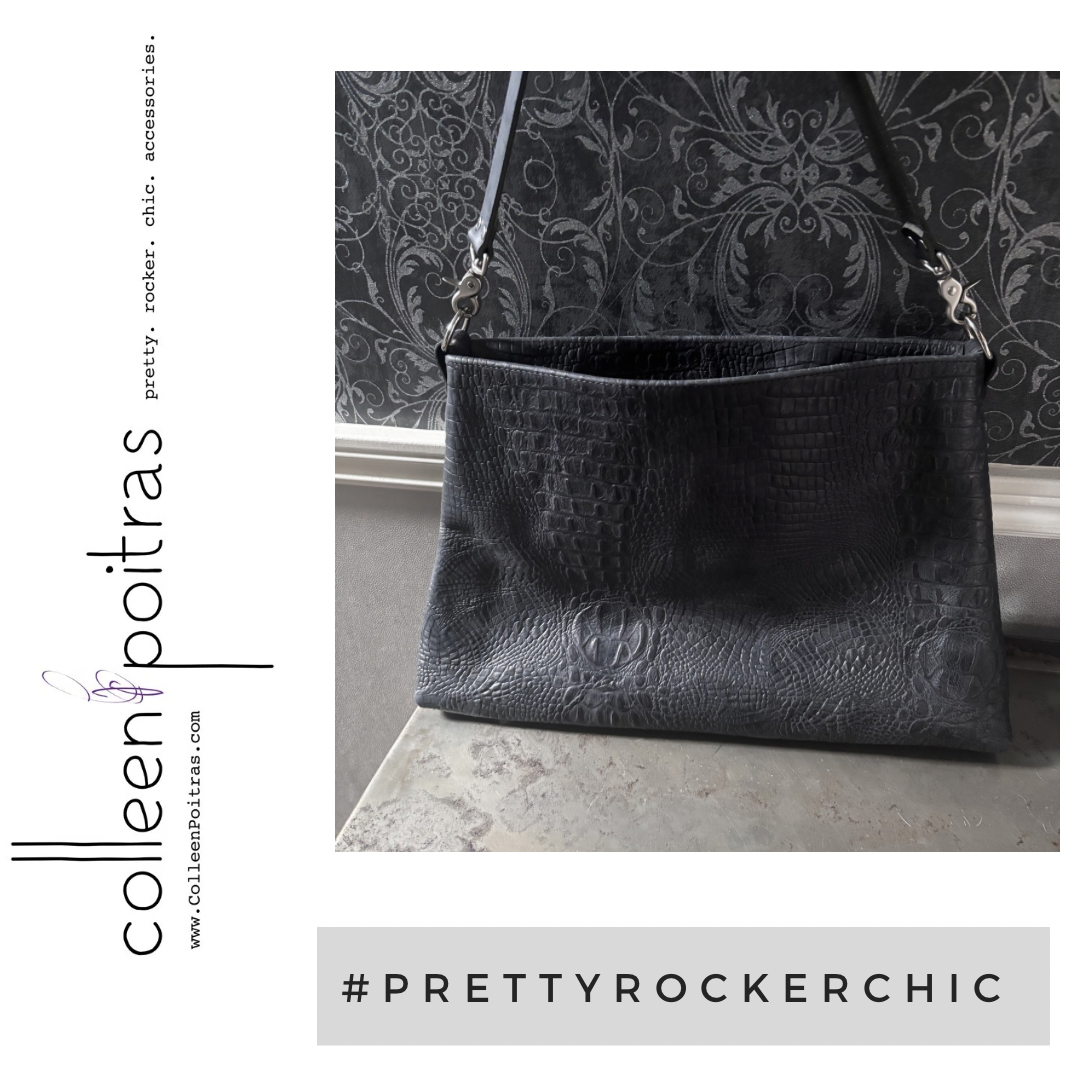 Crocodile Print Leather Bag